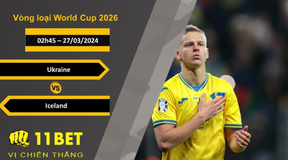 Soi kèo  Ukraine vs Iceland, 02h45, 27/03/2024 11bet